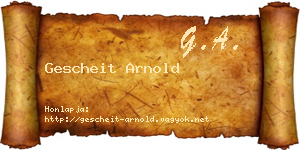 Gescheit Arnold névjegykártya